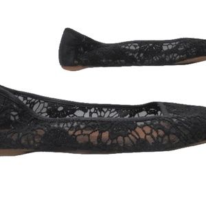 Shoes Lucky Black Lace Flats Size 10 (SKU 000131)
